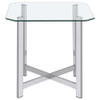 Cronin 3-piece Tempered Glass Top Coffee Table Set Chrome / CS-706568-S3