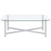 Cronin 3-piece Tempered Glass Top Coffee Table Set Chrome / CS-706568-S3