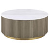 Jason Round White Marble Top Coffee Table Greige / CS-711418