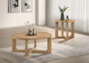 Kessler 2-piece Round Sculptural Wood Coffee Table Set Light Oak / CS-735988-S2