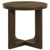 Kessler Round Sculptural Wood End Table Brown / CS-735997