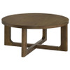 Kessler 3-piece Round Sculptural Wood Coffee Table Set Brown / CS-735998-S3