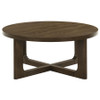 Kessler 3-piece Round Sculptural Wood Coffee Table Set Brown / CS-735998-S3