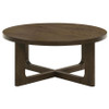 Kessler 2-piece Round Sculptural Wood Coffee Table Set Brown / CS-735998-S2