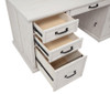 Altidore 68-inch 7-drawer Executive Home Office Desk Distressed White / CS-800796