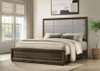 Atlas 63-inch California King Upholstered Panel Bed Grey and Dark Oak / CS-215971KW