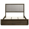 Atlas 63-inch California King Upholstered Panel Bed Grey and Dark Oak / CS-215971KW