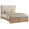 Leanne Eastern King LED Panel Bed Off White and Light Oak / CS-223131KE