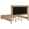Leanne Eastern King LED Panel Bed Off White and Light Oak / CS-223131KE