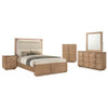 Leanne 5-piece Eastern King Bedroom Set Light Oak / CS-223131KE-S5