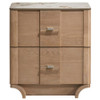 Leanne 2-drawer Sinter Stone Top Nightstand Light Oak / CS-223132