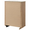 Leanne 5-drawer Sinter Stone Top Chest of Drawers Light Oak / CS-223135