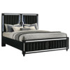 Ravenne Velvet Upholstered California King LED Panel Bed Black / CS-223191KW