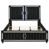 Ravenne Velvet Upholstered California King LED Panel Bed Black / CS-223191KW