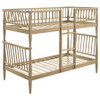 Abram Windsor Twin Over Twin Wood Bunk Bed with Ladder Almond / CS-460061T