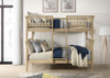 Abram Windsor Twin Over Twin Wood Bunk Bed with Ladder Almond / CS-460061T