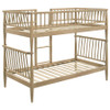Abram Windsor Twin Over Twin Wood Bunk Bed with Ladder Almond / CS-460061T
