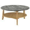 Bradley Round SmartTop Cocktail Coffee Table Grey and Natural / CS-706448