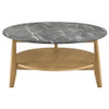 Bradley Round SmartTop Cocktail Coffee Table Grey and Natural / CS-706448