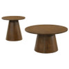 Franklin 2-piece Round Pedestal Coffee Table Set Dark Brown / CS-706438-S2