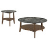 Bradley 2-Piece Round SmartTop Coffee Table Set Smokey Grey and Brown / CS-706458-S2