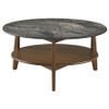 Bradley Round SmartTop Cocktail Coffee Table Smokey Grey and Brown / CS-706458