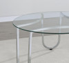 Beller 2-piece Round Tempered Glass Top Coffee Table Set Chrome / CS-710908-S2