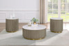 Jason 3-piece Round White Marble Coffee Table Set Greige / CS-711418-S3