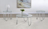 Beller 3-piece Round Tempered Glass Top Coffee Table Set Chrome / CS-710908-S3