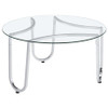 Beller 3-piece Round Tempered Glass Top Coffee Table Set Chrome / CS-710908-S3