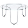 Beller 3-piece Round Tempered Glass Top Coffee Table Set Chrome / CS-710908-S3