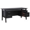 Goodson 64-inch 4-Drawer Double Pedestal Computer Desk Black / CS-801586