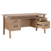 Goodson 64-inch 4-Drawer Double Pedestal Computer Desk Distressed Light Brown / CS-801587