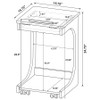 Ralston C-Shaped Lift-Top Sofa Side Table With Casters Black / CS-930290