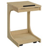 Ralston C-Shaped Lift-Top Sofa Side Table With Casters Light Oak / CS-930291