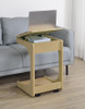 Ralston C-Shaped Lift-Top Sofa Side Table With Casters Light Oak / CS-930291