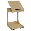 Ralston C-Shaped Lift-Top Sofa Side Table With Casters Light Oak / CS-930291