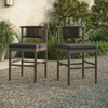 Eleni Outdoor Patio Teak Wood Counter Stools Set of 2 by Modway / EEI-7627