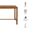 Eleni Rectangle 56-Inch Outdoor Patio Teak Wood Rectangular Bar Table by Modway / EEI-7629