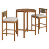 Eleni 3-Piece Outdoor Patio Teak Wood Bar Set by Modway / EEI-7630