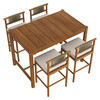 Eleni 5-Piece Outdoor Patio Teak Wood Bar Set by Modway / EEI-7631