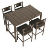 Eleni 5-Piece Outdoor Patio Teak Wood Bar Set by Modway / EEI-7631