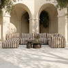 Lanuza - Outdoor Brown + White Stripe Fabric Modular Corner Sofa Seat / VGVK-F226C
