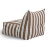 Lanuza - Outdoor Brown + White Stripe Fabric Armless Sofa Seat / VGVK-F2271WO