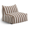 Lanuza - Outdoor Brown + White Stripe Fabric Armless Sofa Seat / VGVK-F2271WO