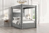 83.5"W X 88"D X 87.5"H E.King Bed, Gray / CM7482GY-EK-BED