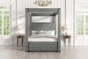 83.5"W X 88"D X 87.5"H E.King Bed, Gray / CM7482GY-EK-BED