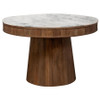 Ortega Round 46-inch Marble Top Wood Dining Table Natural / CS-105141