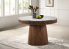 Ortega Round 46-inch Marble Top Wood Dining Table Natural / CS-105141