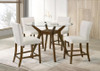 Paxton 5-piece Round Glass Top Counter Height Dining Set Beige / CS-122178-S5BGE